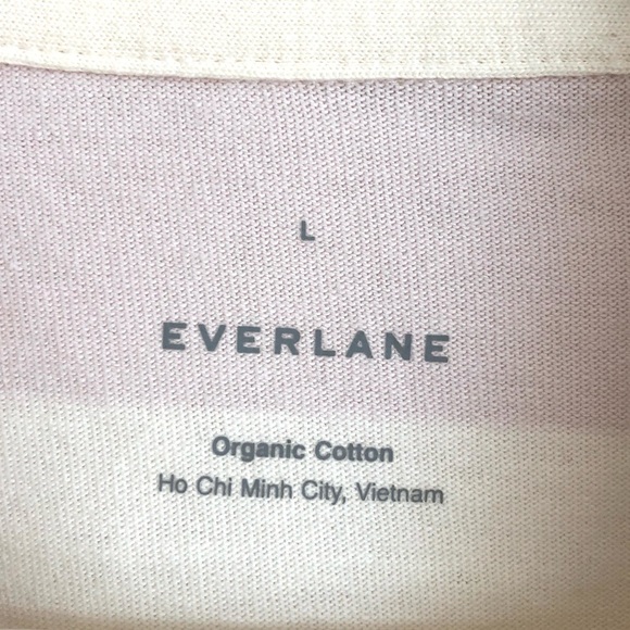 Everlane Purple / White Stripe Organic Cotton Long Sleeve Rugby Polo Size Large - Picture 4 of 10